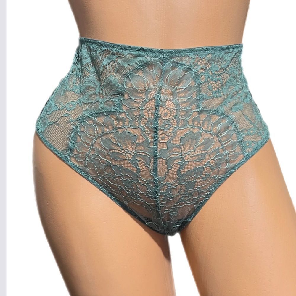 Victorias Secret Very Sexy Mid-rise Lace Thong Panty Green Large